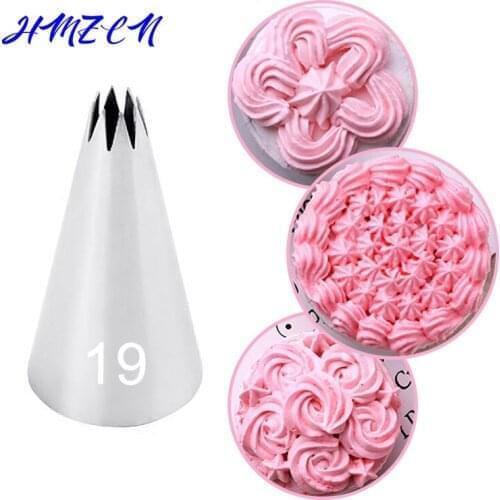 1PCS 8 Teeth Open Star Piping Nozzle Stainless Steel Icing Tips Cupcake Pastry Tools Cake Cream Decoration Tools #19