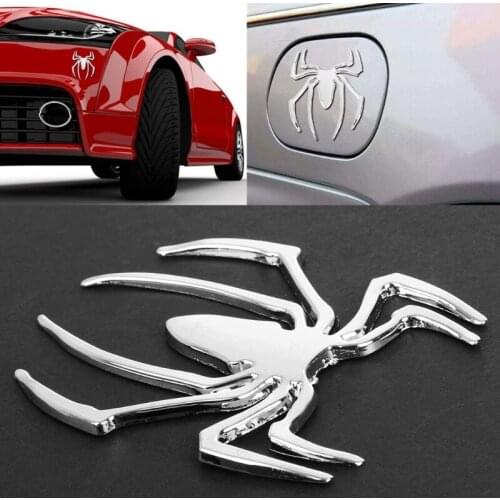 1pcs New 3D Car Sticker HOT Universal Metal Spider Emblem Chrome Motor Decal Ornament