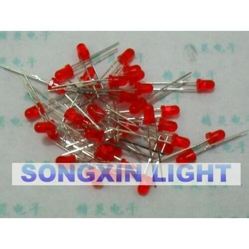 1000pcs F3 3mm Red Round Super bright LED Light LED diffused