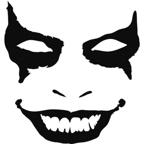 12.8cm*13.7cm Joker Clown Face Fashion Vinyl Car Styling Car Accessories Stickers Black/Silver S3-4554