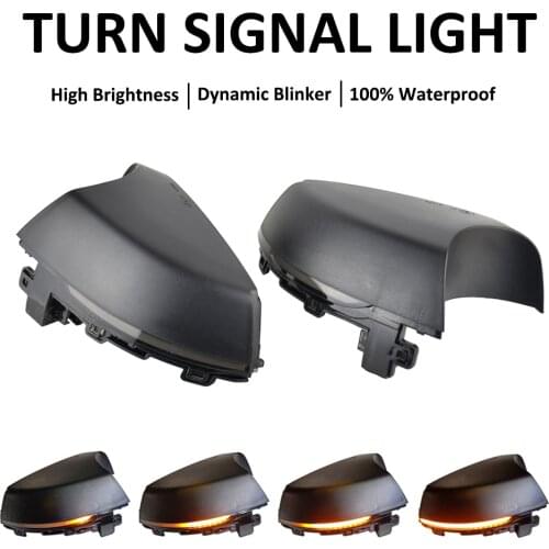 2PCS Dynamic Turn Signal LED Side Rearview Mirror Indicator Blinker Repeater Light For Volkswagen VW Polo MK5 6R 6C 2009 -2017