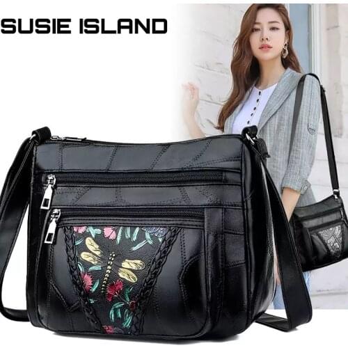 2021 New Designer High Texture PU Soft Leather Zipper Small Square Bag Classic Dragonfly Printing Party Women Crossbody Bag