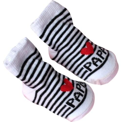 3# New Active Cotton Unisex Baby Infant Boy Girl Slip-resistant Floor Socks Love Mama Papa Letter Socks For 0-6months