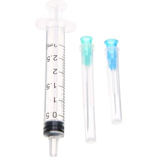 30pcs Syringe Sets 10pcs 3ml Syringes + 10pcs Green Drawing Needles + 10pcs Blue Injection Needles