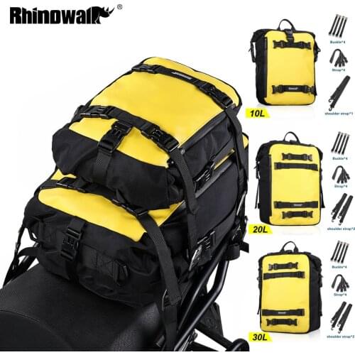 Rhinowalk 4 IN 1 Bumper Modification Bale 10L 20L 30L Motorcycle Motocross Rear Seat Bag Waterproof Luggage Pack Multi-Function
