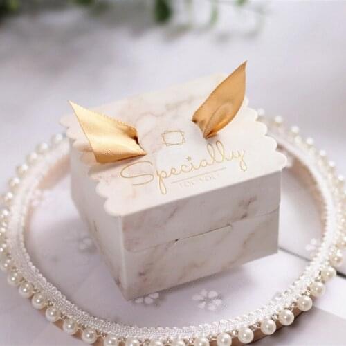 50pcs/lot marble Wedding supplies square wedding candy box wedding favor chocolate box party supplies baby shower free shipping