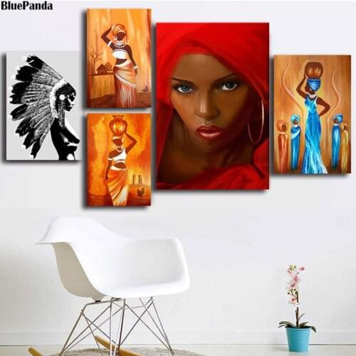 African Woman In Red Figure Poster Canvas Painting Picture Wall Art Paintings On The Wall Living Room Decoration Home Decor