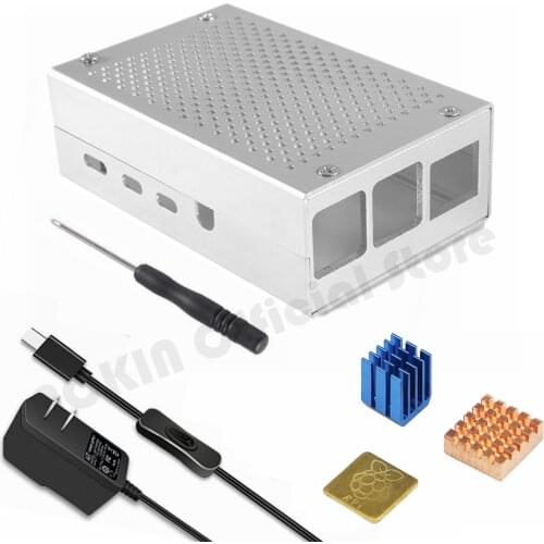 For Raspberry Pi 4 3 Aluminum Case , Metal Case + Screws + Heat Sink Enclosure Kit For Raspberry Pi 3 Model B 3B+ Case