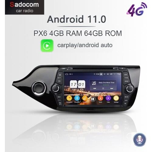 720P DSP PX6 Android 10.0 8 Core 4GB RAM car radio 5.0 GPS Glonass Map Car DVD Player RDS autoradio For kia CEED 2013 2014 2015