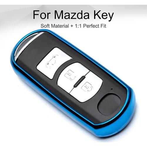 TPU Car Smart Accessories Key Cover Case for Mazda 2 3 5 6 Atenza CX5 CX8 CX4 CX7 CX3 CX30 RX8 MX5 Demio Axela Keyring Chain