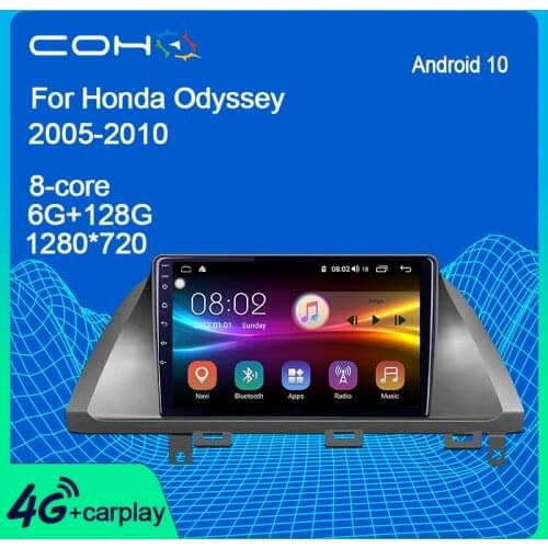 COHO For Honda Odyssey 2005-2010 Android 10.0 4G Car Radio Player Navigation GPS Octa Core 6GB+128GB Radio Multimedia