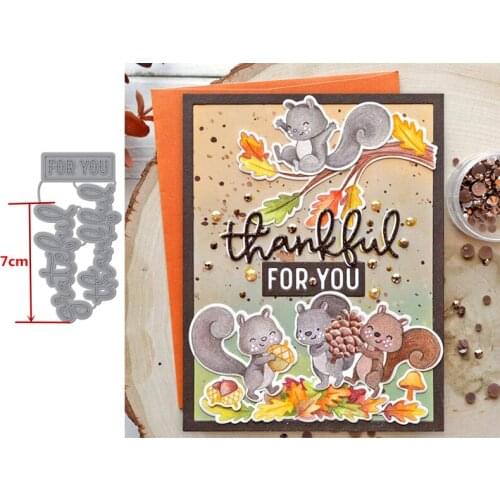 FOR YOU grateful thankful Words Metal Cutting Dies Stencil For Scrapbooking Handmade Paper Cards Crafts New Die Cut