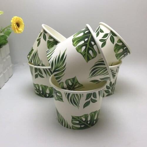 50pcs 520ml large disposable ice cream cup party birthday favor diy baking dessert cake fried yogurt decor paper bowl with lid