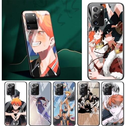 Tempered Glass Cover Anime Volleyball Haikyuu For Samsung Galaxy S20 FE S10e S10 S9 S8 Ultra Plus Lite Plus 5G Phone Case