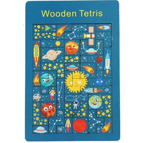 Wooden Jigsaw Puzzle Kids Montessori Toys Multicolors Tangram Montessori Materials Educational Toys For Children Board Games