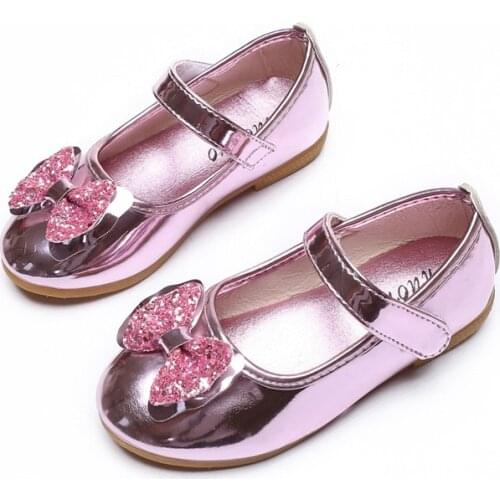 2020New Summer Girl Sandal Kids Children bow-knot princess Single shoes chaussure fille pink gold silver 2 3 4 5 6 7 8 9 10-14T