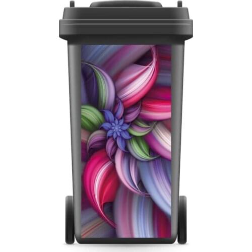 DIY Creative 3D Rubbish Bin Sticker Abstract Flower Wall Mural Wall Print Decal Removable self adhesive Kitchen Accessories