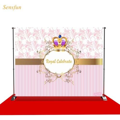 LEVOO photography background damask pink flower frame stripe background photobooth photo studio shoot prop