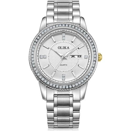 Hot Cross Border Watch Mens Fashion Diamond Inlaid Couples Watch Waterproof Stainless Steel Quartz 2021 Watch Womens Hair