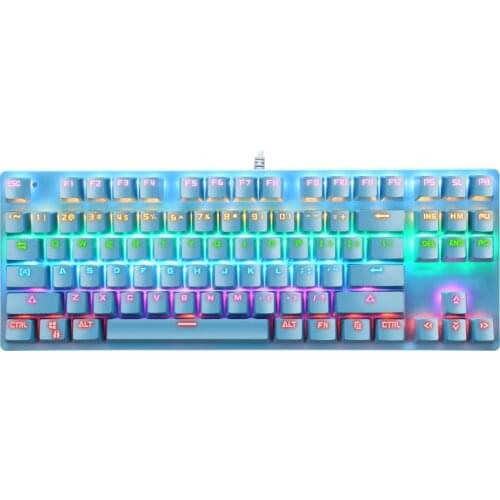 Jelly Comb Wired RGB Gaming Keyboard USB Mechanical Keyboard Punk 87Keys Blue Axis Gaming Keyboard for Gamer Computer Laptop