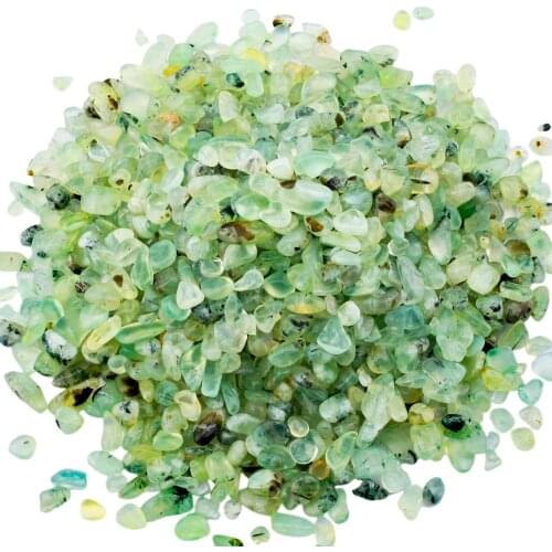 460g Green Prehnite Crystal Tumbled Stone Chips Crushed Pieces Irregular Stones Beads Jewelry Accessory For Making Decoration