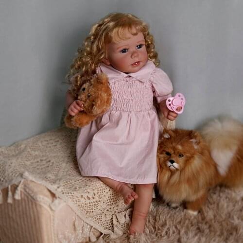 RSG Reborn Baby Doll 20 Inches Lifelike Newborn Smiley Baby Girl Soft Full Vinyl Silicone Reborn Baby Doll Gift Toy for Children