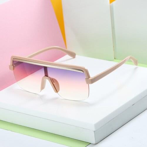 MARC Female Flat Top Sunglasses Men Brand Black Square Shades UV400 Gradient Sun Glasses For Men Cool One Piece Designer