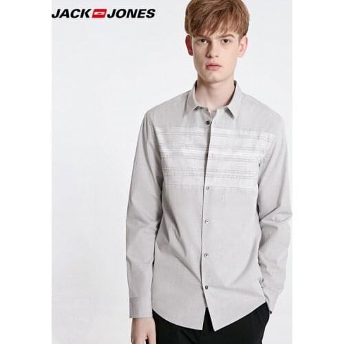Jack Jones Mens 100% Cotton White Long-sleeved Shirt |219105511