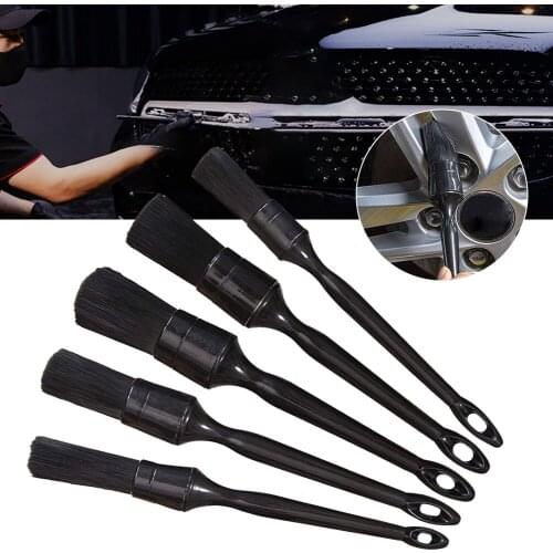 New 5pcs Auto Detail Brushes Detailing Brush Set For Car Wheels Tires Engine Bay Leather Seats Door Panels Dropshipping Hot Sale