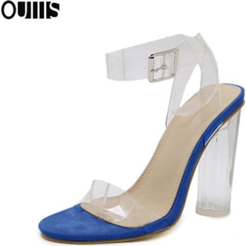 2021 Summer Sandals Closed Heel Comfort Shoes for Women Suit Female Beige Large Size Black Girls Fashion Plastic Block Big High