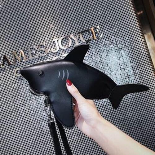 Cute Shark Women Shoulder Bags Cartoon Chain Messenger Bag Ladies Lovely PU leather Phone Bag Crossobdy Bags Bolsas Feminina