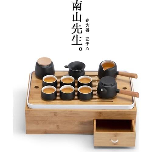 Modern Tea Set With Case Display Porcelain Simple Tea Set Tea Ceremony Kung Fu Gift Box Tetera Porcelana Teaware Sets BG50TS