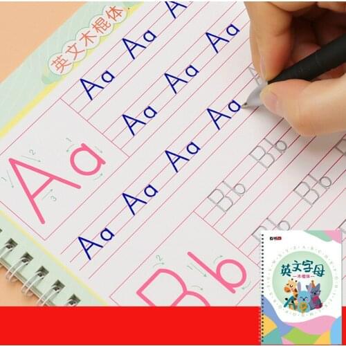 English Calligraphy Copybook Chinese Pinyin Arabic Numerals English Calligraphy Copybook Groove Design Practice Book Libros