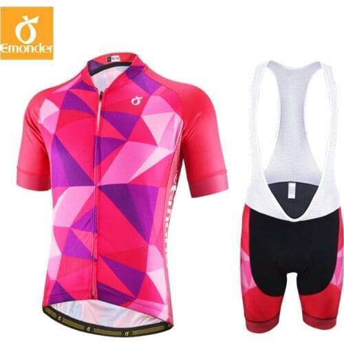 EMONDER Short Sleeve Cycling Jerseys Set 2020 New Pro Team Breathable Mountain/Road Bike Clothing Italy Antislip Sleeve Cuff/leg