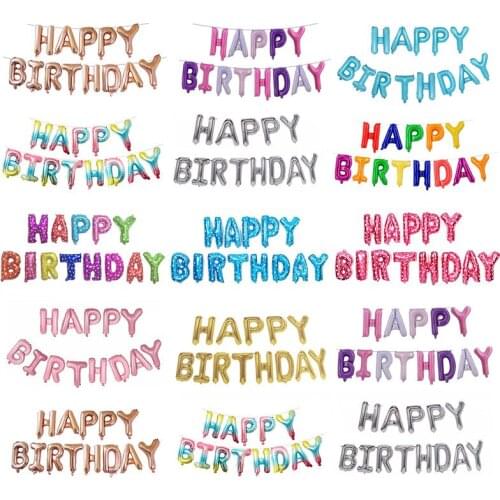 Happy Birthday balloon Letter Alphabe Rose Gold foil balloon wedding party birthday decoration adult kids helium party balloon