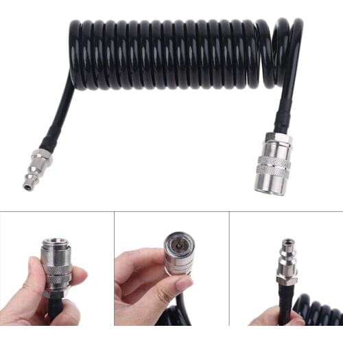 3/5/7/10/15m Recoil Air Hose Air Compressor Hose with Industrial Solid Coupler & Plug Quick Connect 10/16/23/49 Feet
