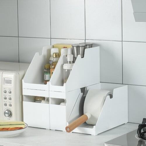 Slant Mouth Storage Box,Ps,Vertical Storage of Kitchen Pot,Stackable,Pot Cover Frame,Office Document Storage Box,Free Clasp