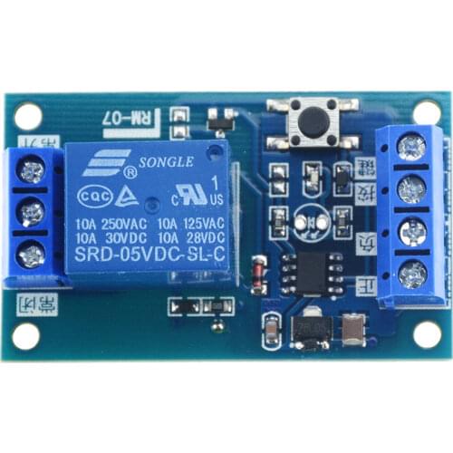 1PCS DC 5V 12V Single Key Bond Bistable Relay Module Car Modification Switch Start Stop Self-Locking