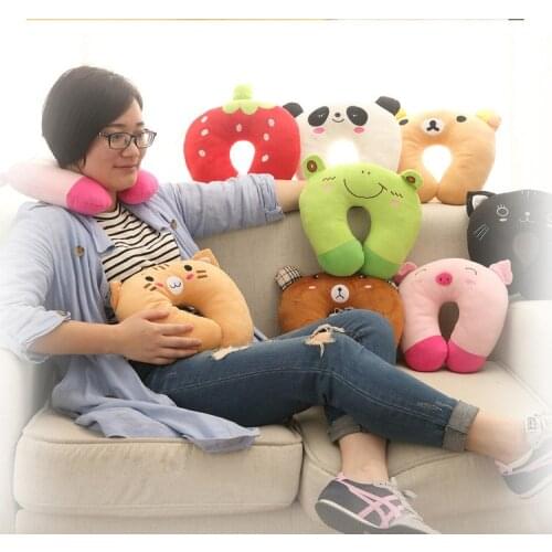 1PC Comfortable Cute Animal U Shape Neck Travel Pillow Rest Cushion for Adults Children Sleeping Easy-Taking Pillow OK 0592