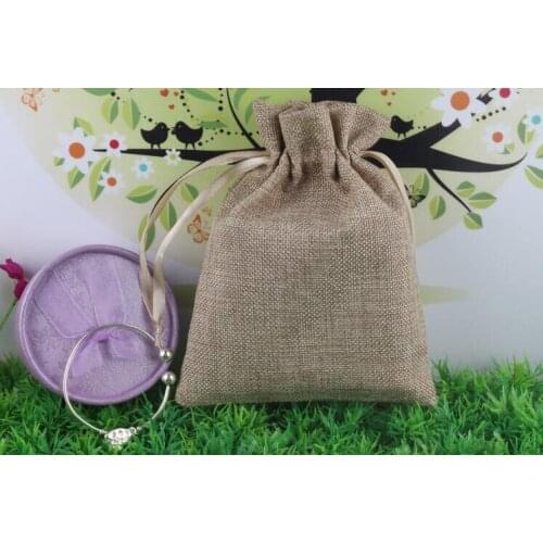 16*20cm 500pcs Jute Christmas Gift Bags Cotton Linen Drawstring Pouches Muslin Wedding Party Favor Holders Packaging Bags