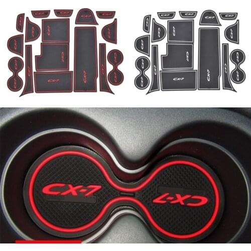 16pcs For Mazda CX7 Accessories CX-7 CX 7 Rubber Car Door Mat Interior Anti-Slip Cup Pad Gate Slot Pad