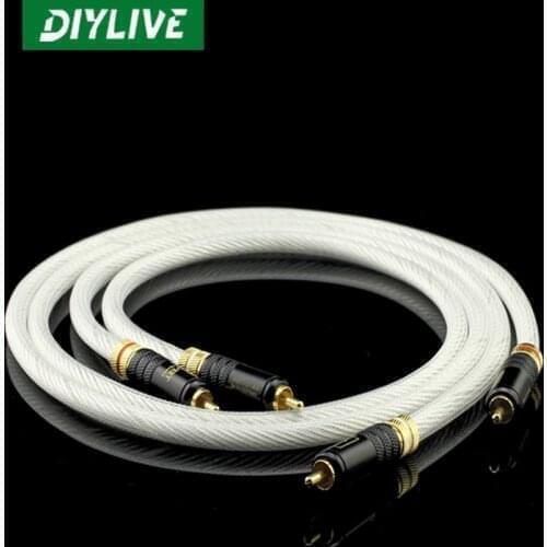 DIYLIVE 2 metros Netherlands 5NOCC sterling silver Fever audio cable double RCA audio signal cable HIFI double Lotus over cable