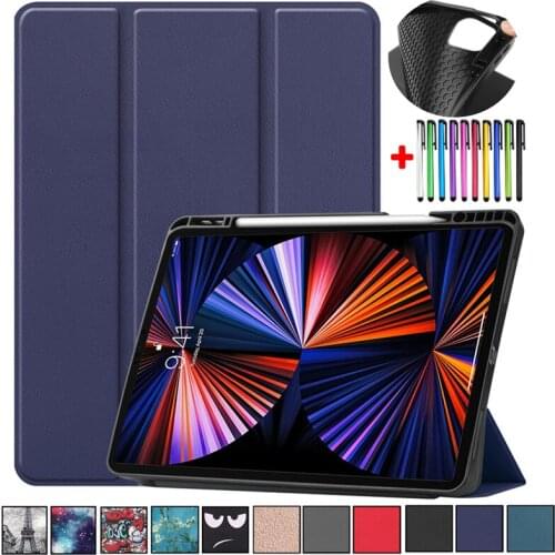 Tower Flower Tablet For IPad Pro 11 Case With Pencil Holder Soft TPU Shell For IPad Pro 12.9 Case 2021 2020 2018 Pro 12 9 Cover
