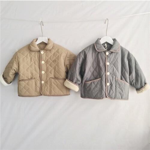 Toddler Boys Coats Thicken Plus Velvet Korean Casual Jackets for Girls Kids Clothing 2020 Winter Coat for Child Baby Outerwear