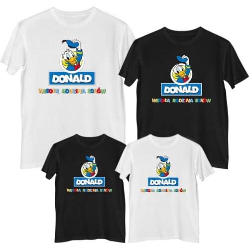Disney Donald Duck Daisy Duck Tshirt 100%cotton Fashion Men Women tee shirt T-shirts for girls boys clothes Family clothing sets