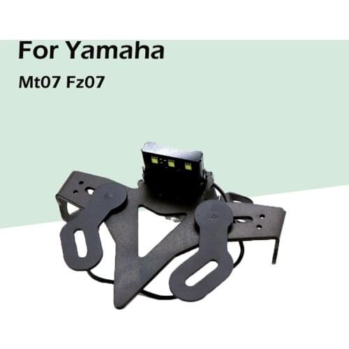 For Yamaha Mt07 Fz07 2013-2015-2019 Motorcycle Modification with Light License Plate Frame Short Tail License