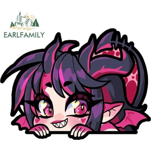 EARLFAMILY 13cm x 9.6cm for Demon Peek Camper Car Stickers Vinyl Car Accessoires Creativite Windows Bumper Waterproof Decoration