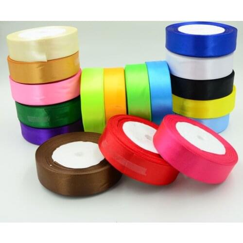 Hot sale 2.5 cm Satin Ribbon Handmade Sewing DIY Gift Packaging Wedding Decoration Tapes Ribbon Party Supplies 22 meters long