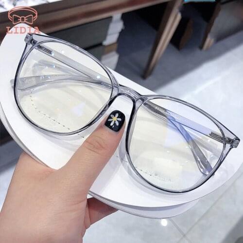 Anti Blue Light Transparent Frames Glasses Round Eyewear Blocking Glasses Optical Spectacle Eyeglasses Plain Women Men Unisex