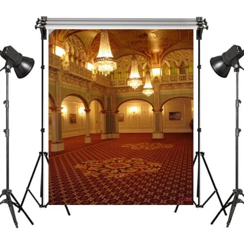 LB 6x9FT Palace Gorgeous Carpet Crystal Chandeliers Seamless Washable No Folds Polyester Backdrop Background Photography Studio